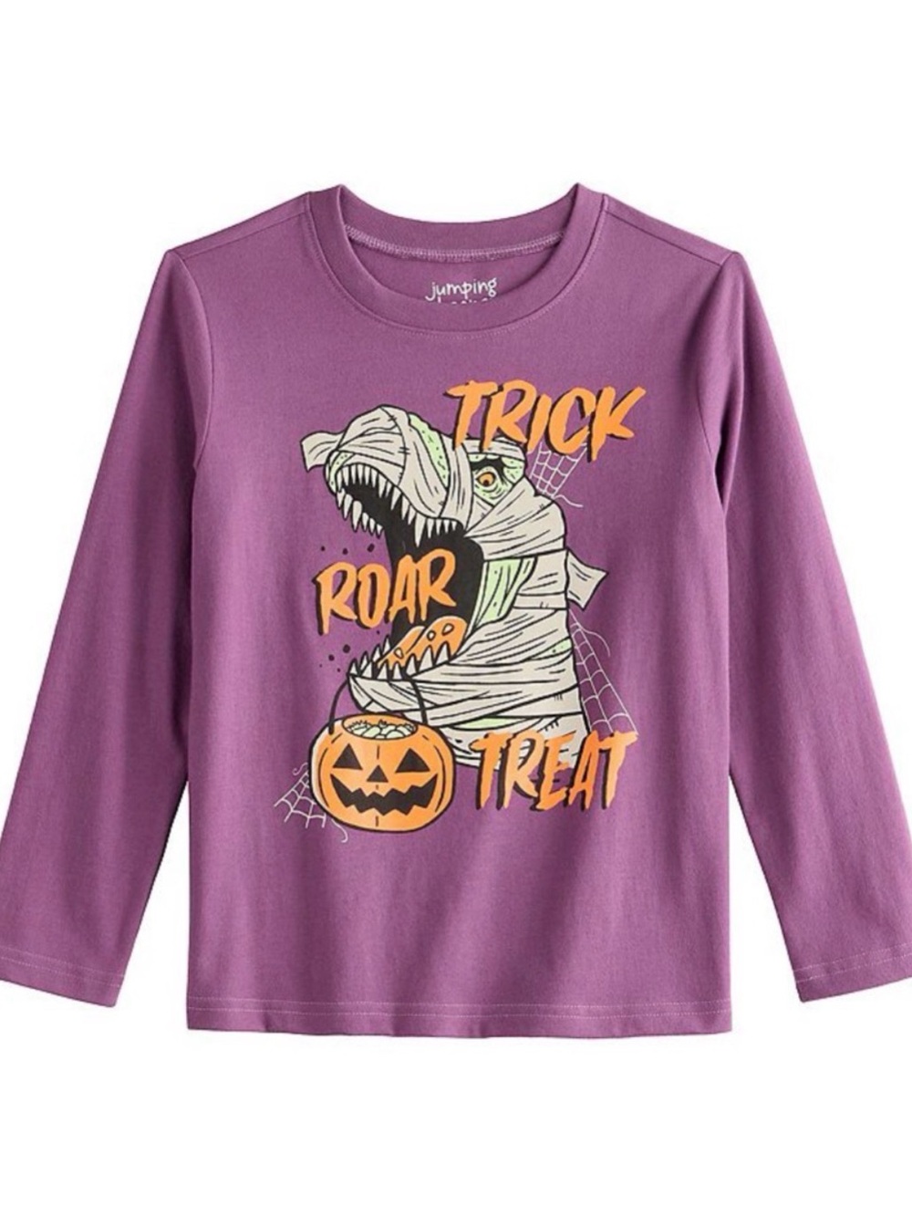 Boys Trick “Roar” Treat Long Sleeve Tee Shirt Halloween Shirt
